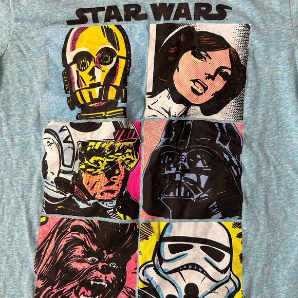 Star Wars Women's Medium Crew Neck T-Shirt Light Blue Science Fiction Movie - Picture 3 of 4
